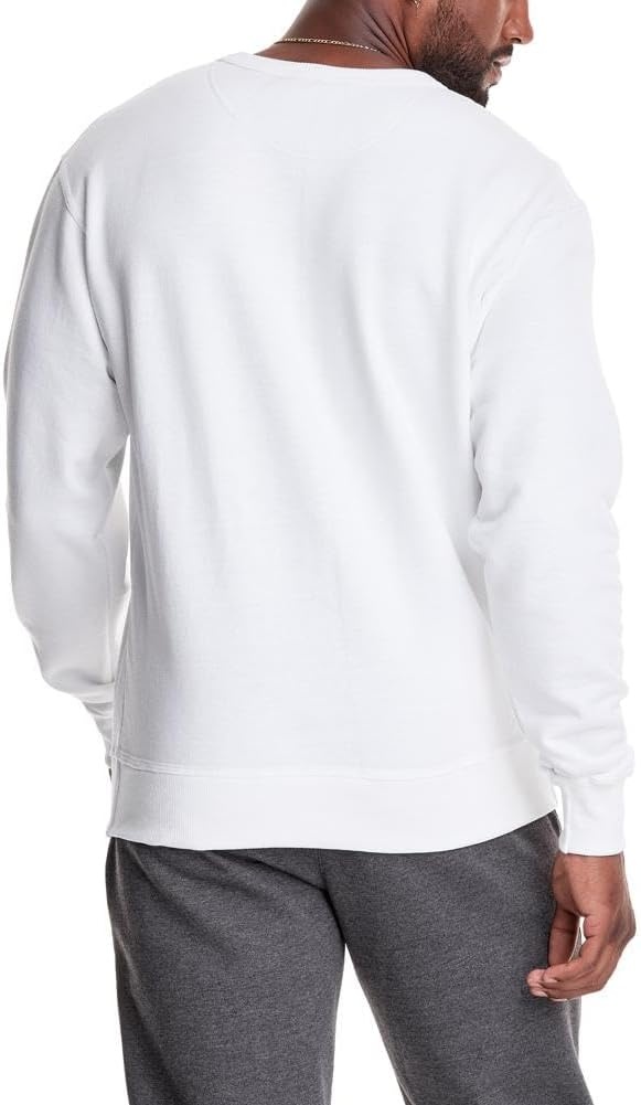 image:imageChampion Mens Crewneck Fleece Sweatshirt Standard Fit Midweight Script Logo Available in Regular and Big amp TallWhite Classic Script Logo