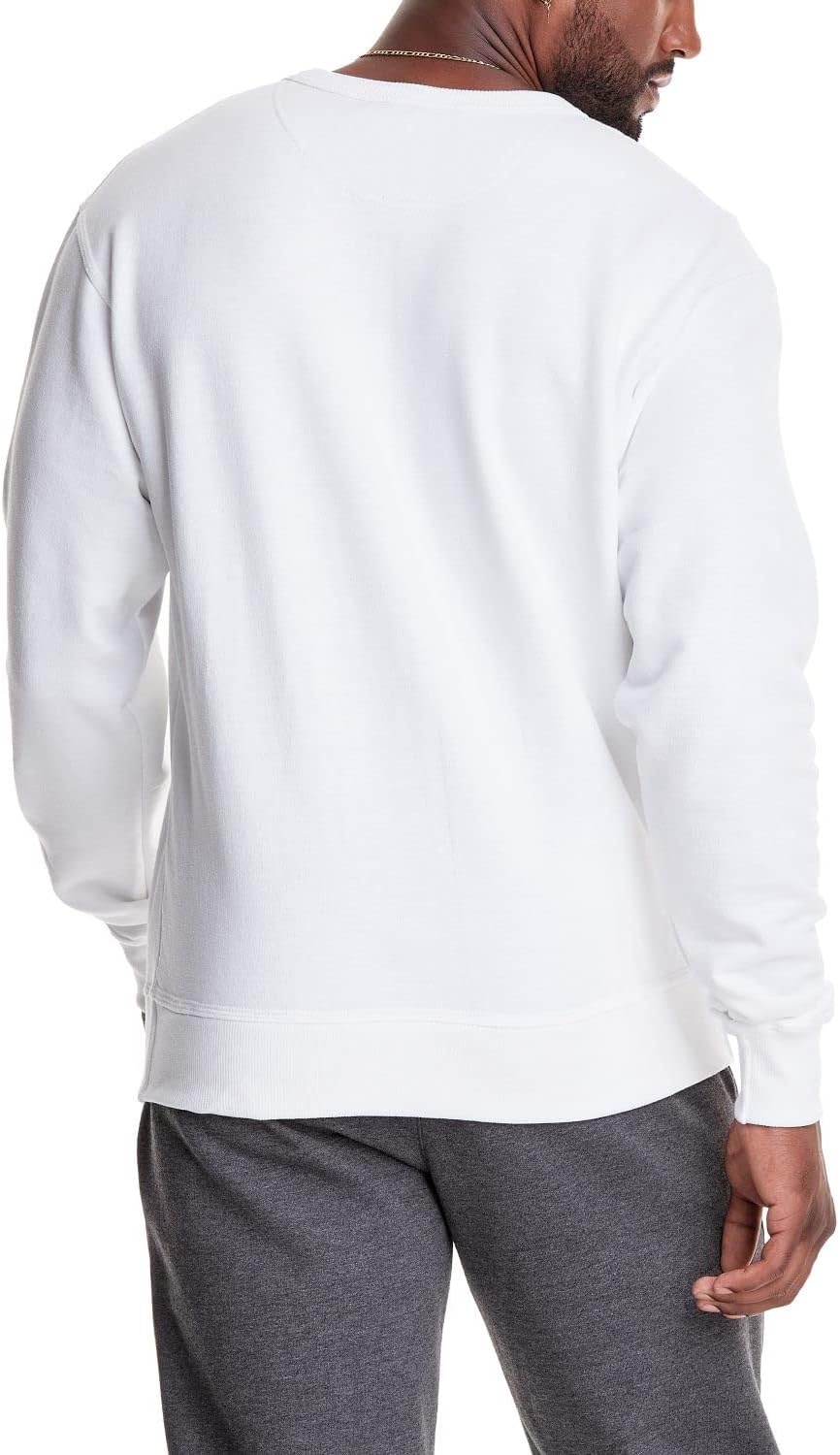 image:imageChampion Mens Crewneck Fleece Sweatshirt Standard Fit Midweight Script Logo Available in Regular and Big amp TallWhite Script