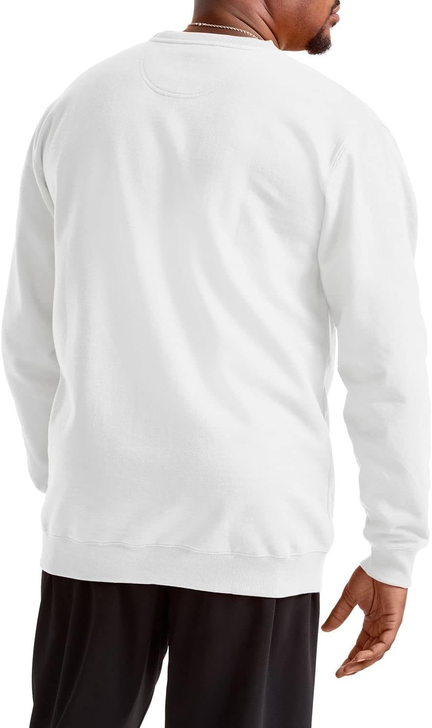 image:imageChampion Mens Crewneck Fleece Sweatshirt Standard Fit Midweight Script Logo Available in Regular and Big amp TallWhite Script