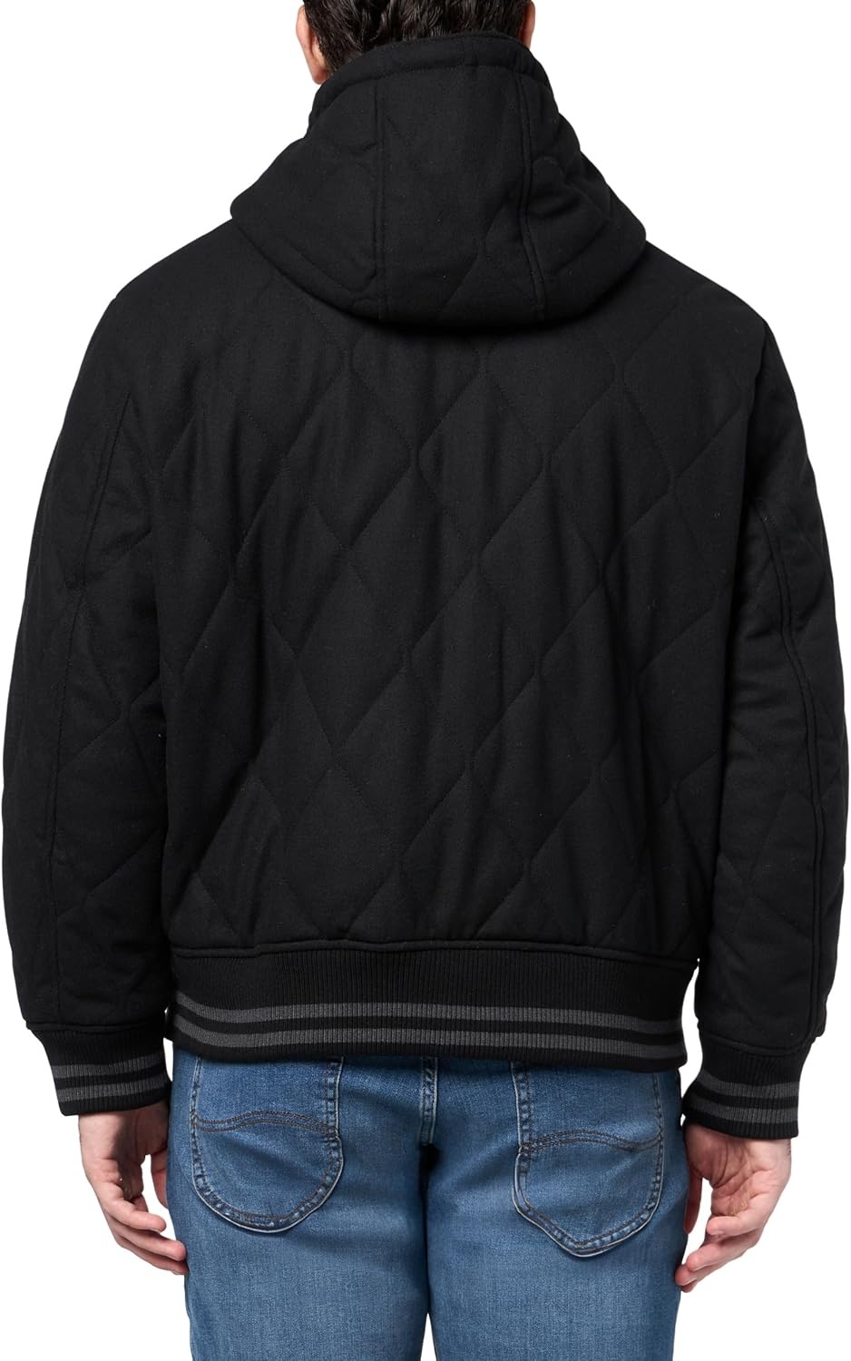 image:imageChampion Mens Diamond Quilted Varsity HoodyBlack