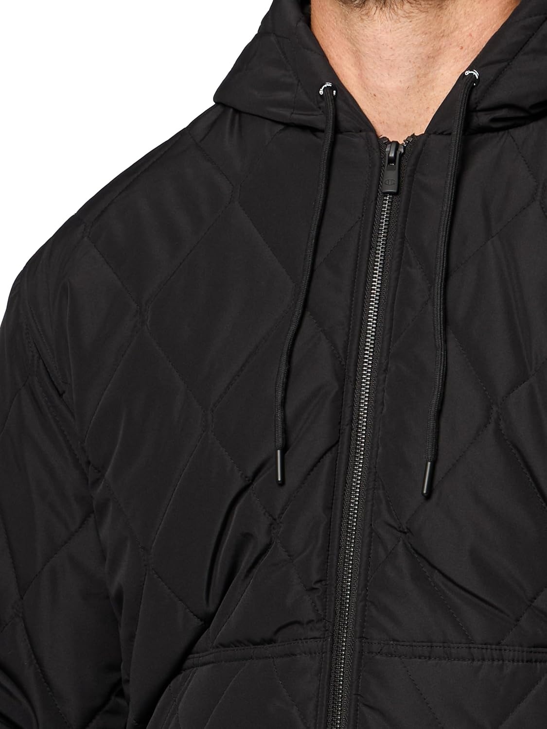 image:imageChampion Mens Diamond Quilted Varsity HoodyBlack Tech