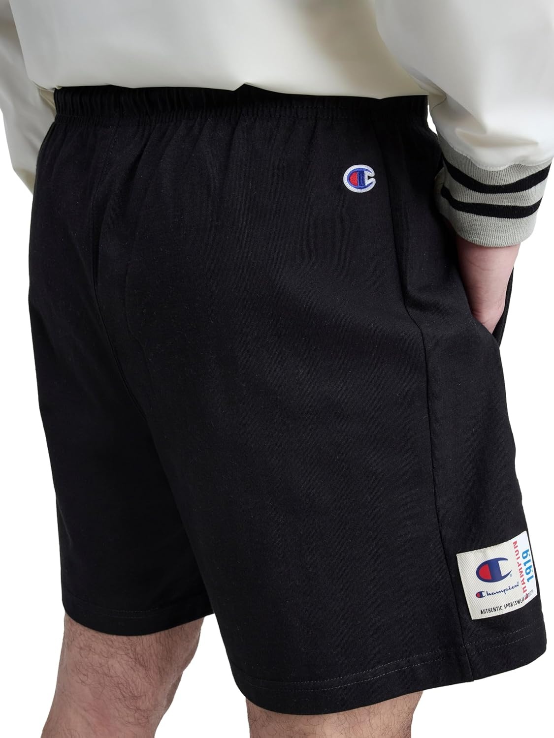 image:imageChampion Mens Graphic Lounge Shorts Standard Fit 7 Inch Inseam Script Logo Lightweight 100 Cotton JerseyBlack