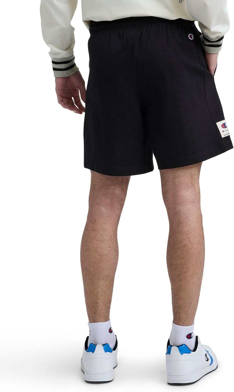 image:imageChampion Mens Graphic Lounge Shorts Standard Fit 7 Inch Inseam Script Logo Lightweight 100 Cotton JerseyBlack