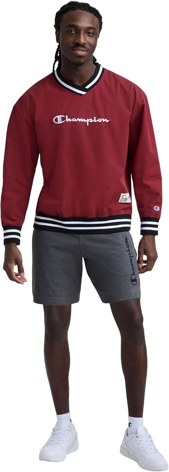 image:imageChampion Mens Graphic Lounge Shorts Standard Fit 7 Inch Inseam Script Logo Lightweight 100 Cotton JerseyGranite Heather