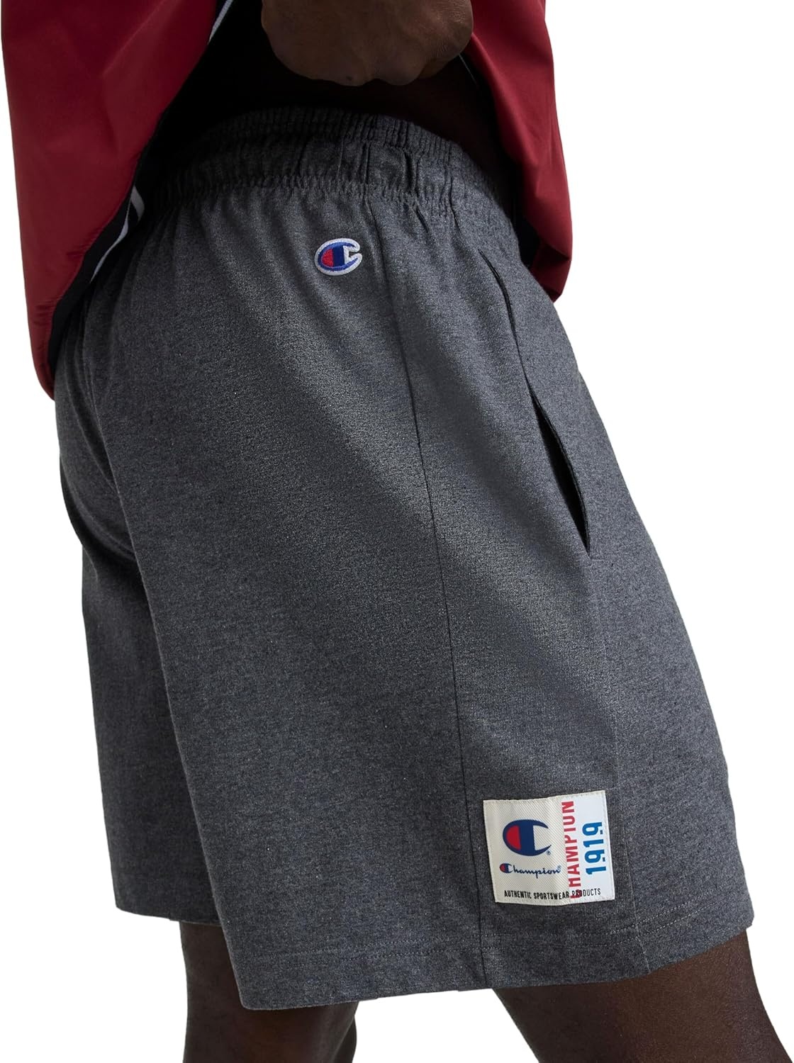 image:imageChampion Mens Graphic Lounge Shorts Standard Fit 7 Inch Inseam Script Logo Lightweight 100 Cotton JerseyGranite Heather
