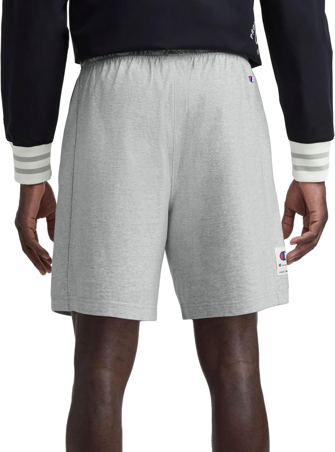 image:imageChampion Mens Graphic Lounge Shorts Standard Fit 7 Inch Inseam Script Logo Lightweight 100 Cotton JerseyOxford Gray Heather