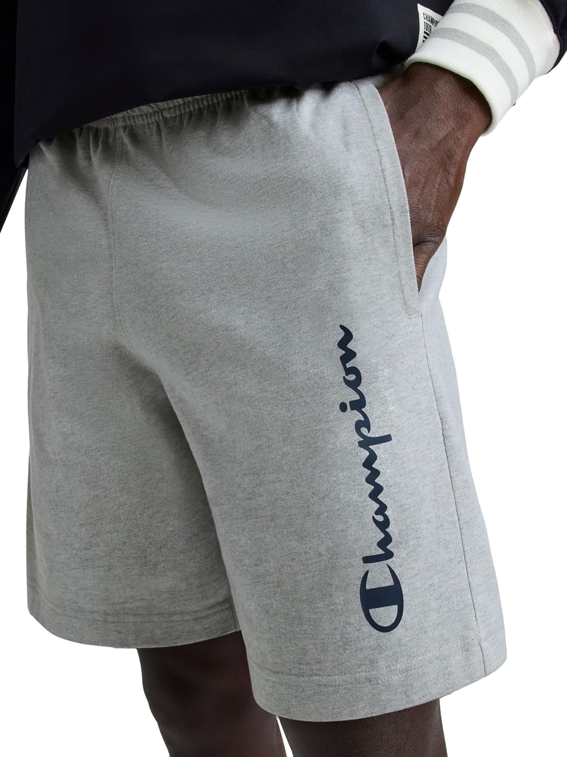 image:imageChampion Mens Graphic Lounge Shorts Standard Fit 7 Inch Inseam Script Logo Lightweight 100 Cotton JerseyOxford Gray Heather