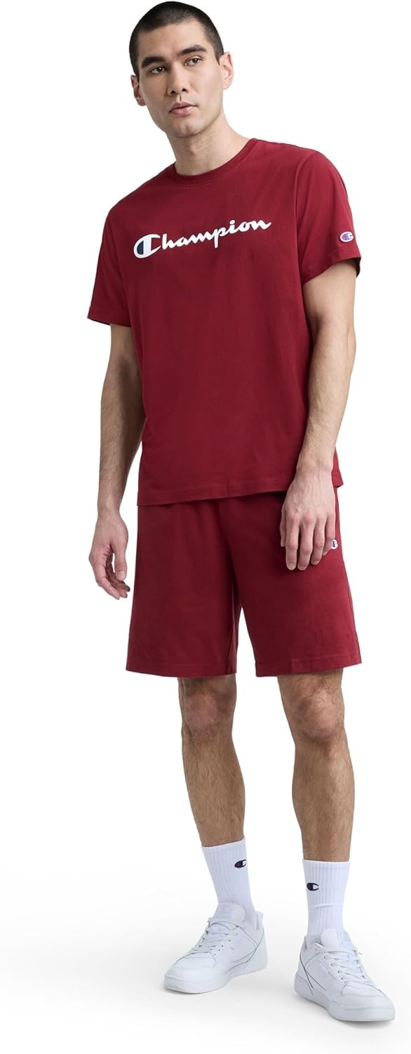 image:imageChampion Mens Graphic Short Sleeve TShirt Standard Fit Classic Script Logo Midweight 100 CottonPomegranate