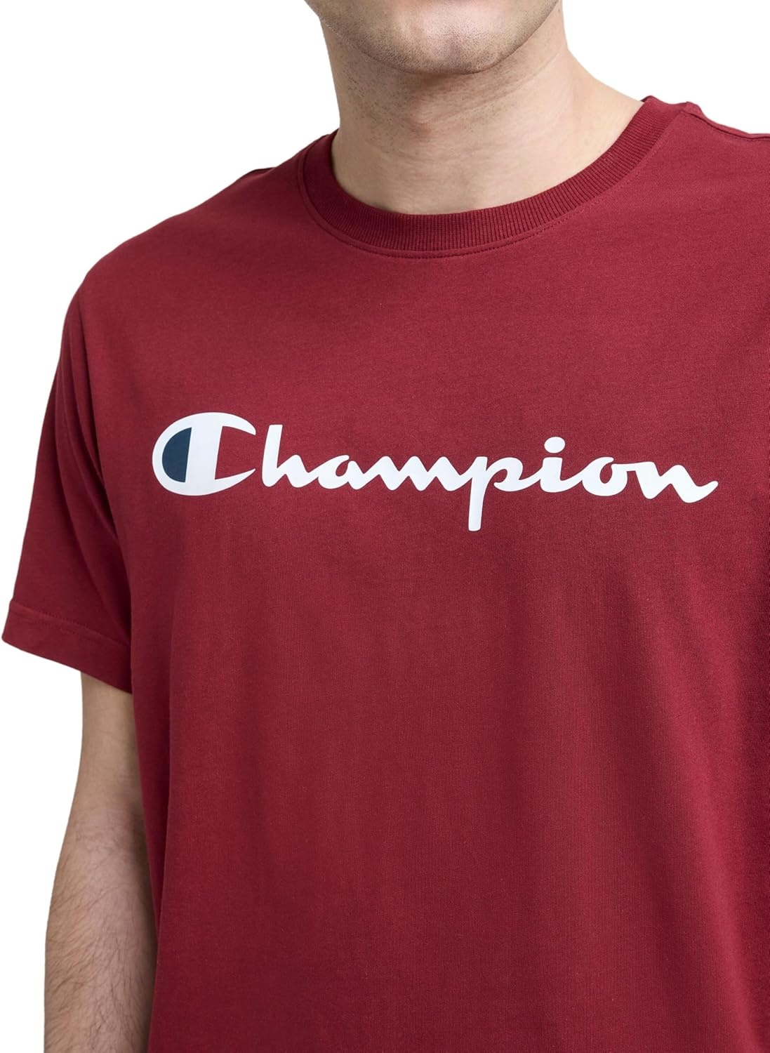 image:imageChampion Mens Graphic Short Sleeve TShirt Standard Fit Classic Script Logo Midweight 100 CottonPomegranate