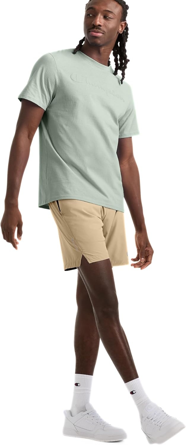 image:imageChampion Mens Graphic Short Sleeve TShirt Standard Fit Tonal Script Logo Midweight 100 CottonClever Sage