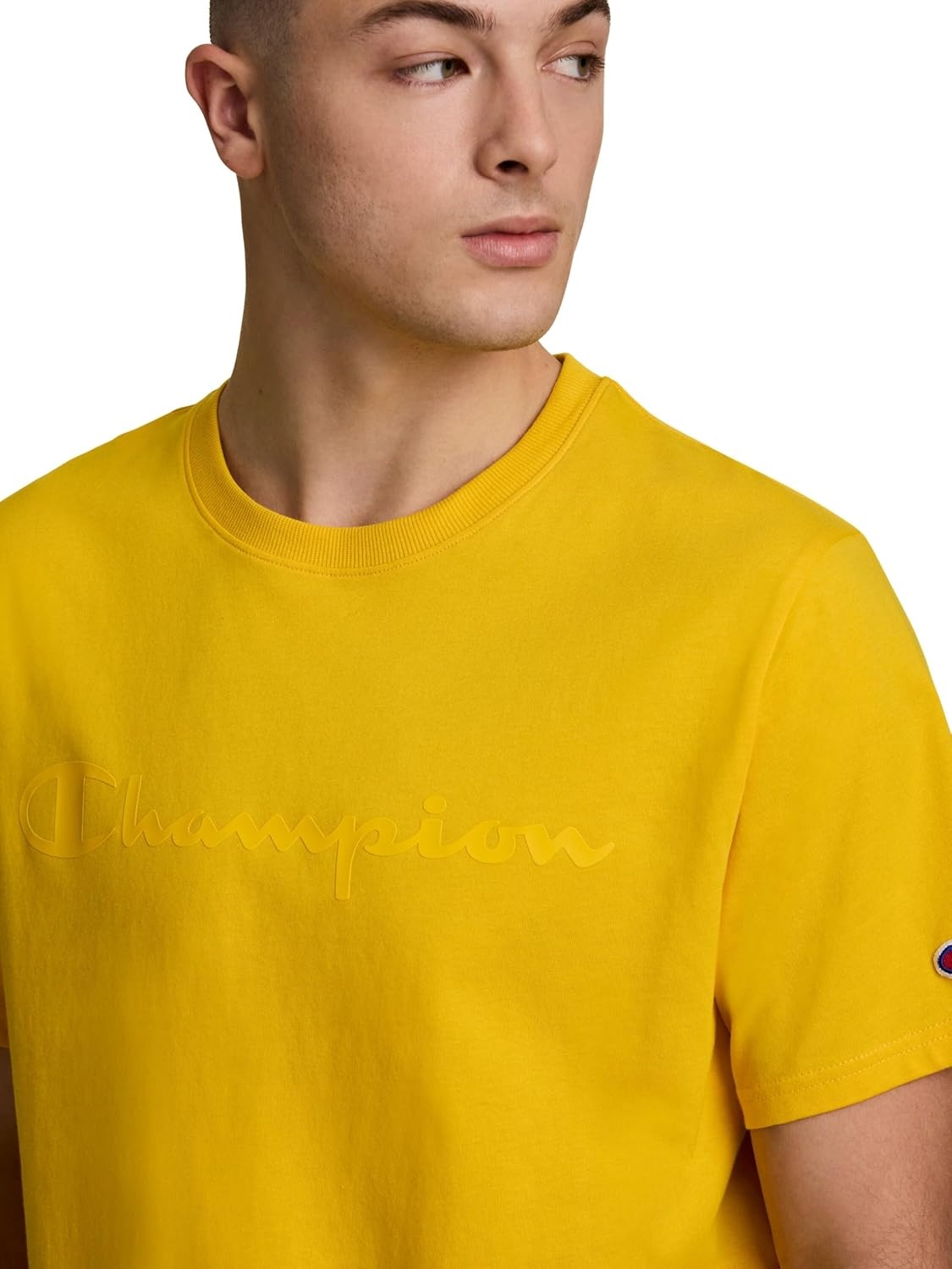 image:imageChampion Mens Graphic Short Sleeve TShirt Standard Fit Tonal Script Logo Midweight 100 CottonFreesia