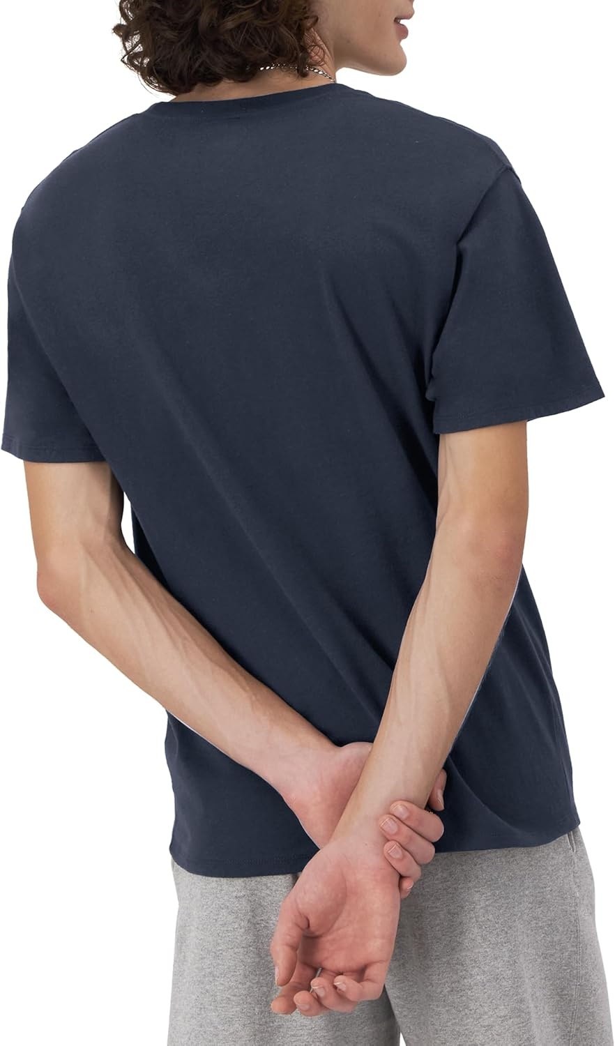 image:imageChampion Mens Graphic Short Sleeve TShirt Standard Fit Tonal Script Logo Midweight 100 CottonNavy Tonal Script Logo