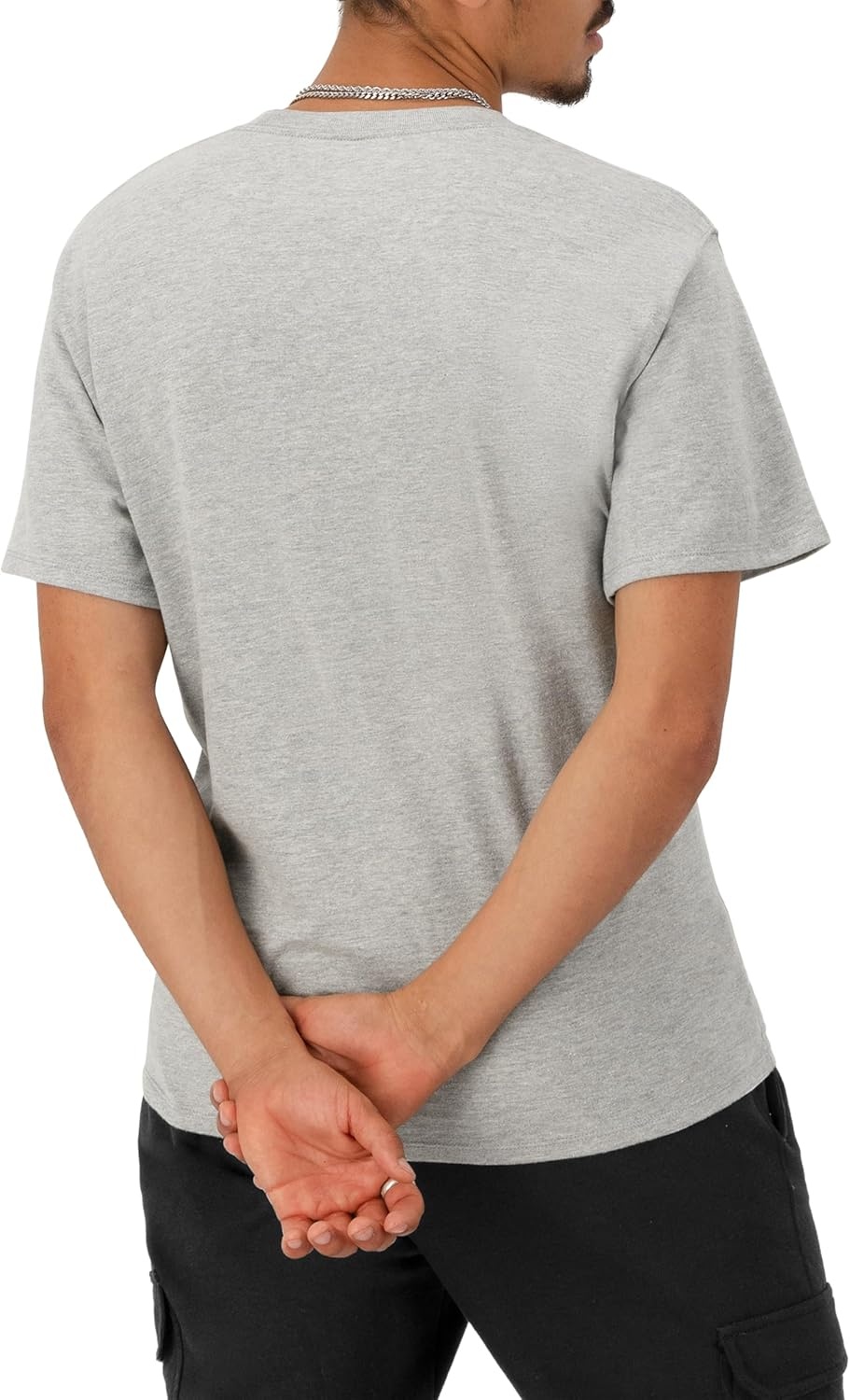 image:imageChampion Mens Graphic Short Sleeve TShirt Standard Fit Tonal Script Logo Midweight 100 CottonOxford Gray Heather
