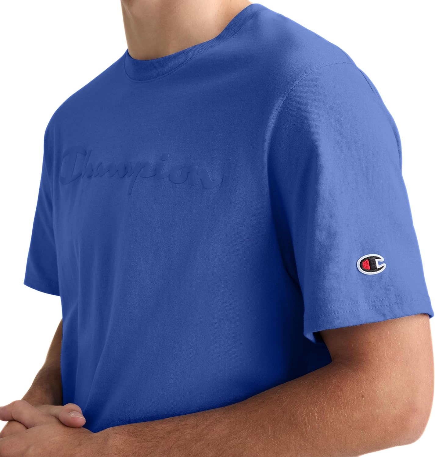 image:imageChampion Mens Graphic Short Sleeve TShirt Standard Fit Tonal Script Logo Midweight 100 CottonSurf the Web