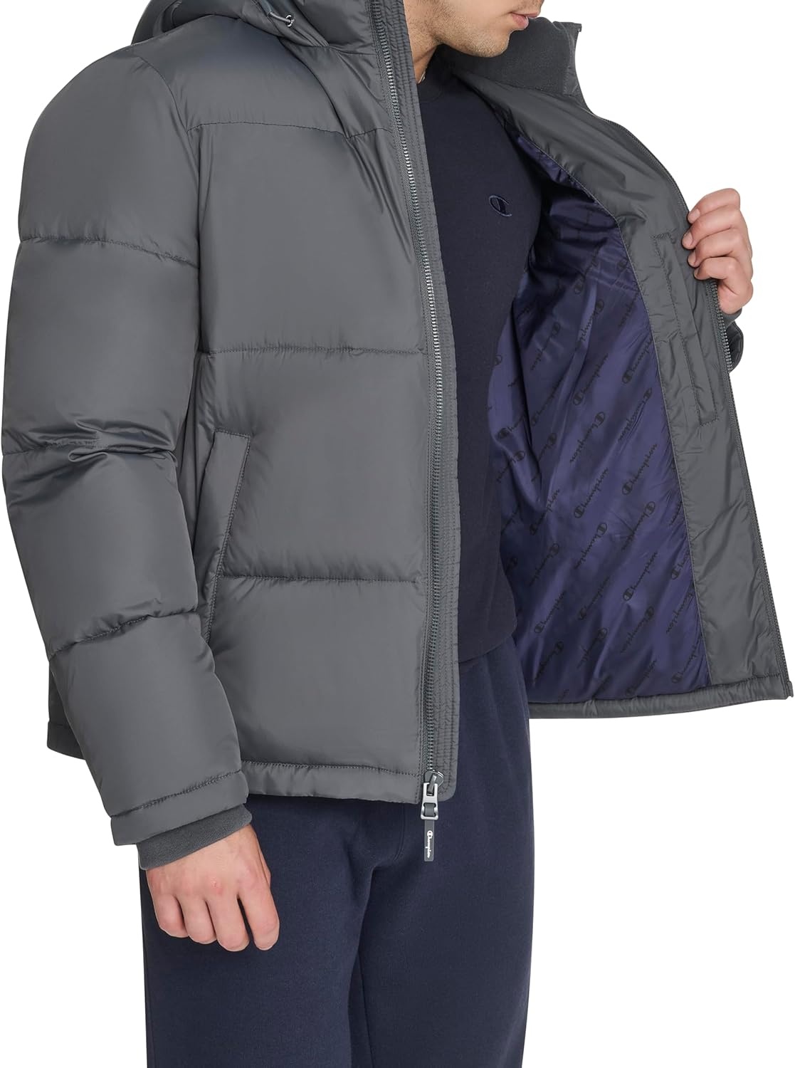 image:imageChampion Mens Heavy Weight Puffer With Adjustable HoodIron Grey