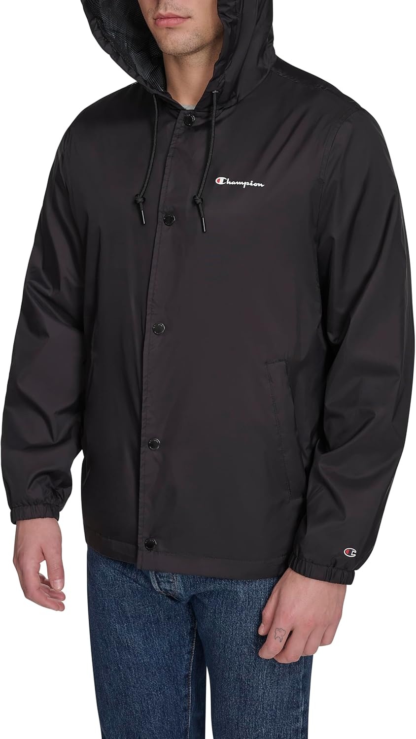 image:imageChampion Mens Hooded Coaches Rain JacketBlack