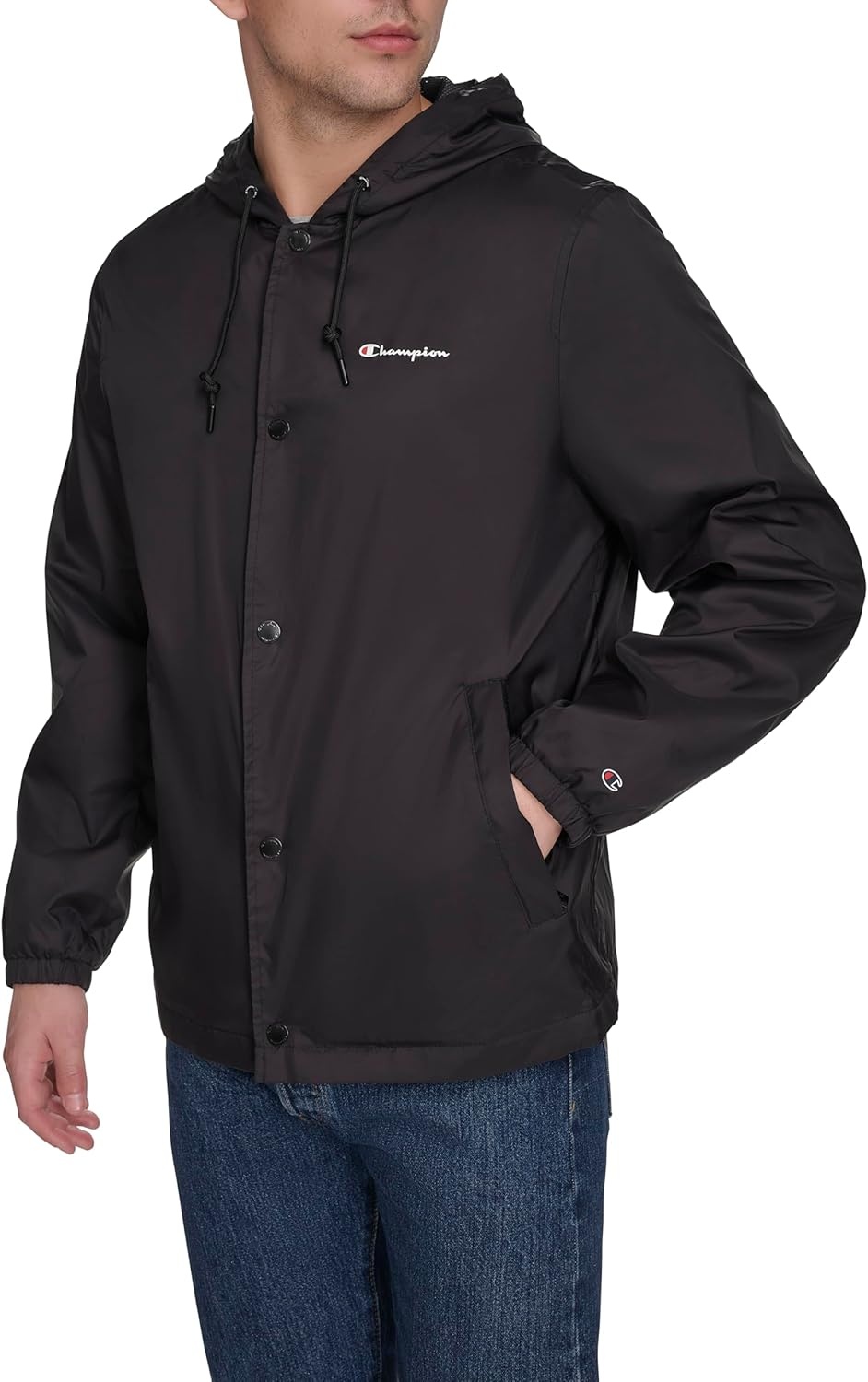 image:imageChampion Mens Hooded Coaches Rain JacketBlack