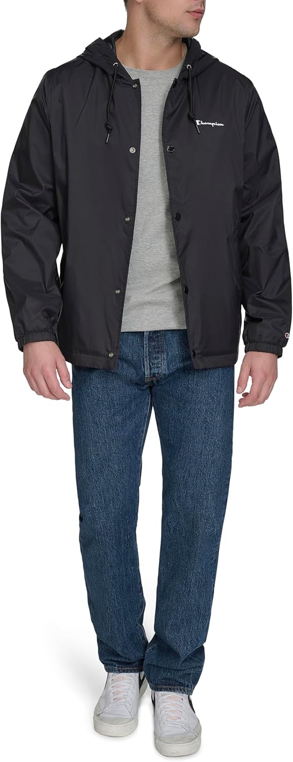 image:imageChampion Mens Hooded Coaches Rain JacketBlack