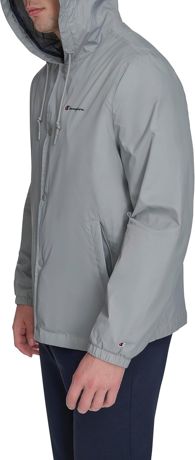 image:imageChampion Mens Hooded Coaches Rain JacketGrey
