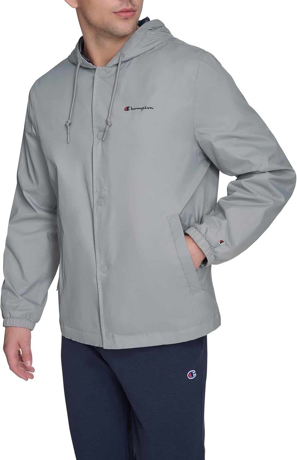 image:imageChampion Mens Hooded Coaches Rain JacketGrey
