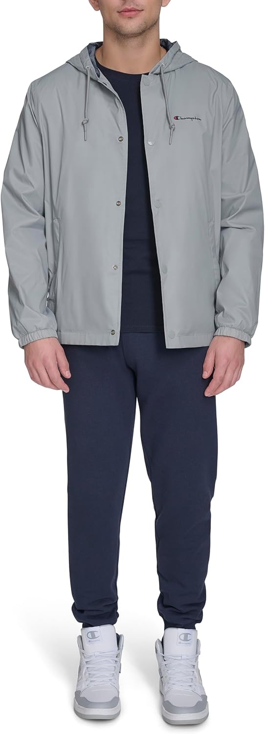 image:imageChampion Mens Hooded Coaches Rain JacketGrey
