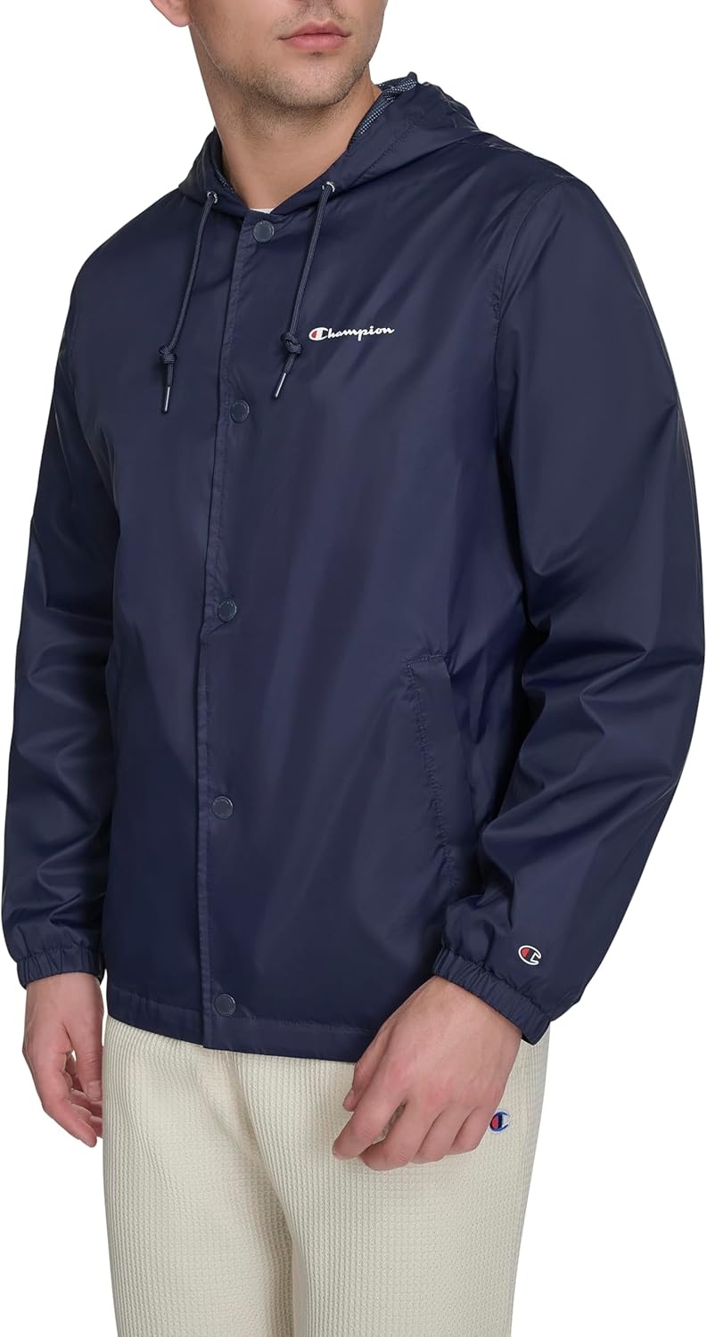 image:imageChampion Mens Hooded Coaches Rain JacketPeacoat
