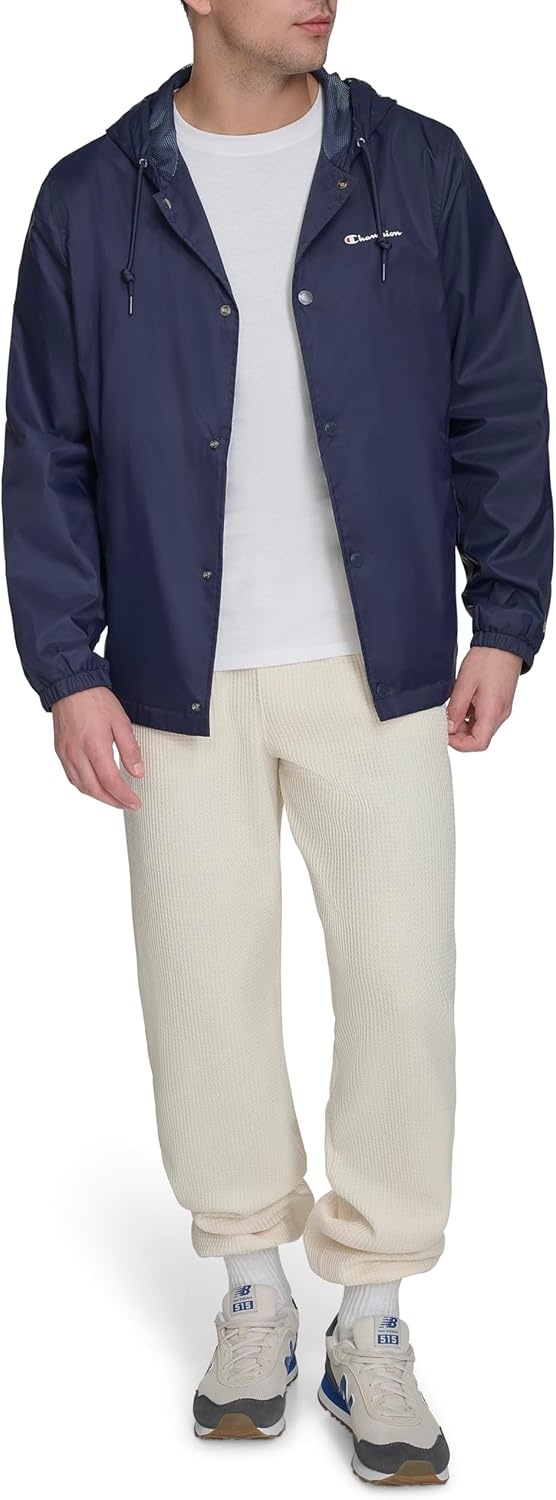 image:imageChampion Mens Hooded Coaches Rain JacketPeacoat