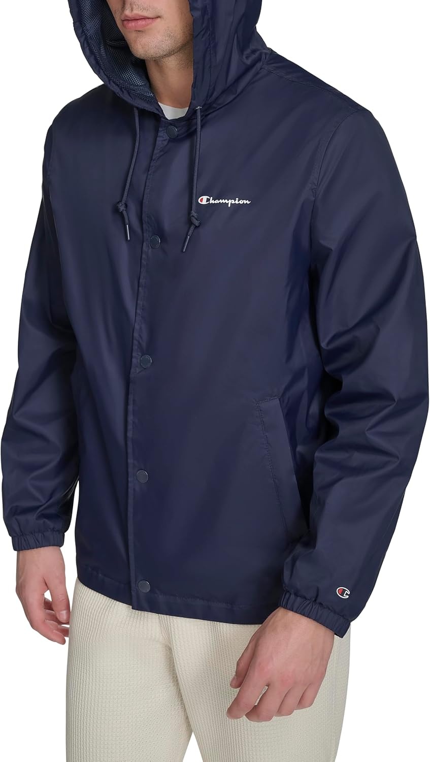 image:imageChampion Mens Hooded Coaches Rain JacketPeacoat