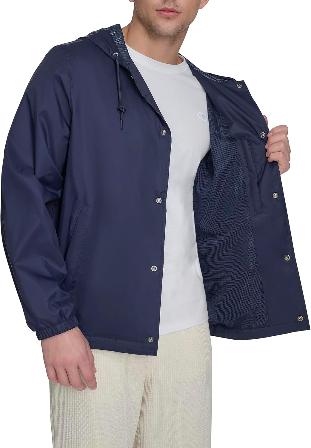 image:imageChampion Mens Hooded Coaches Rain JacketPeacoat