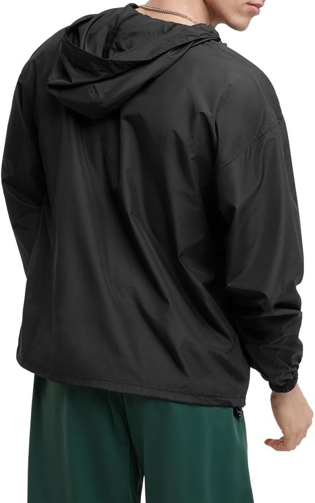 image:imageChampion Mens Jacket Stadium Fullzip Jacket Wind Resistant Water Resistant Jacket for MenBlack Small Script