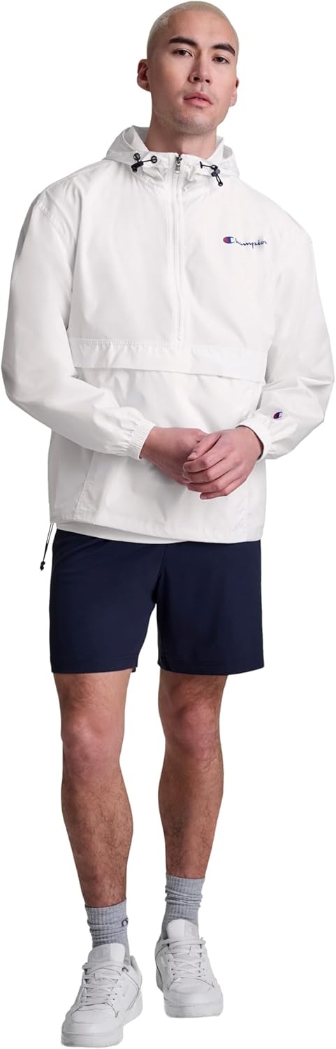image:imageChampion Mens Jacket Stadium Fullzip Jacket Wind Resistant Water Resistant Jacket for MenWhite