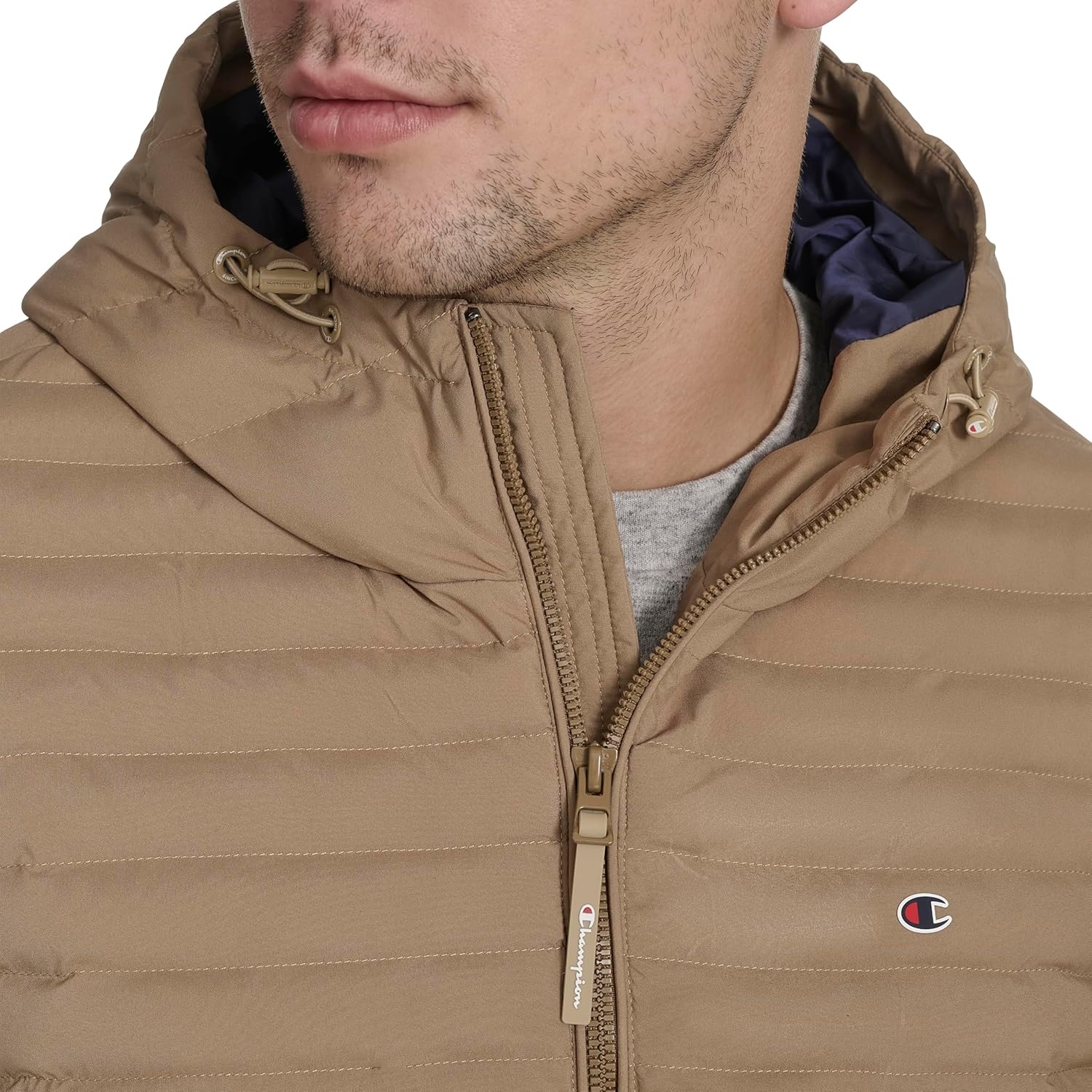 image:imageChampion Mens Lightweight Hooded Puffer JacketOtter