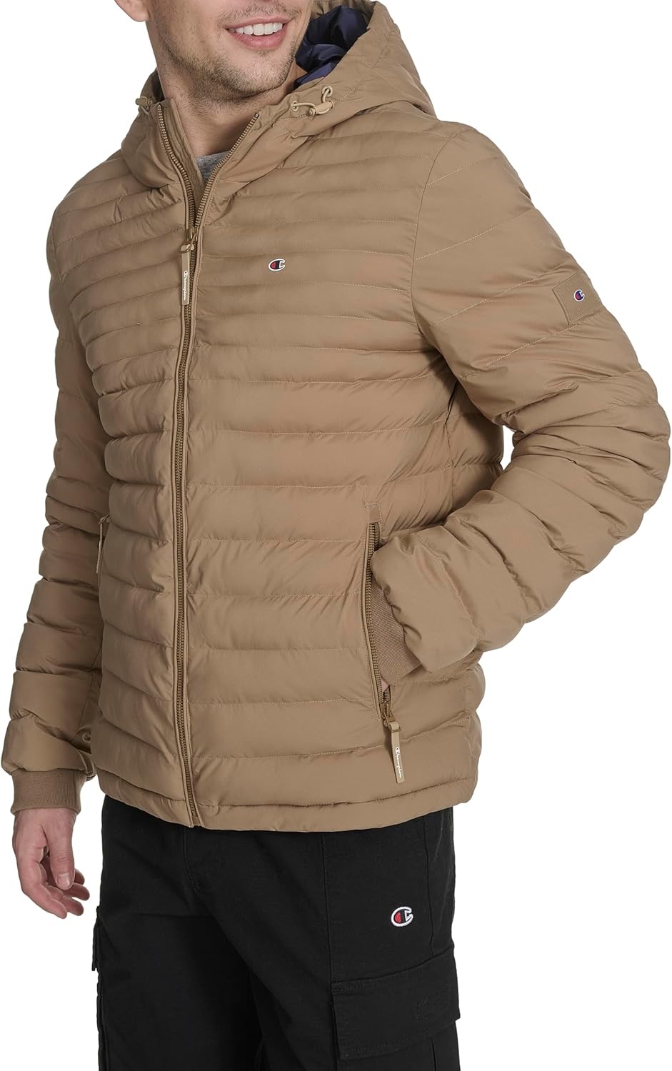 image:imageChampion Mens Lightweight Hooded Puffer JacketOtter
