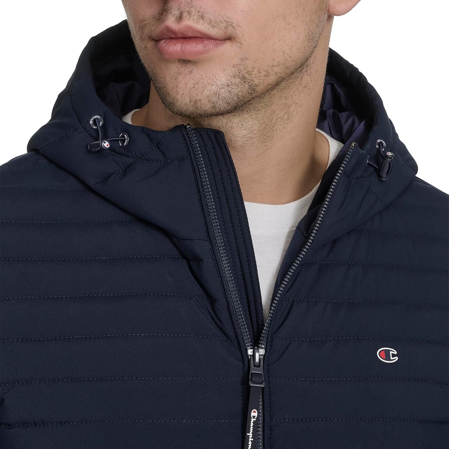 image:imageChampion Mens Lightweight Hooded Puffer JacketPeacoat