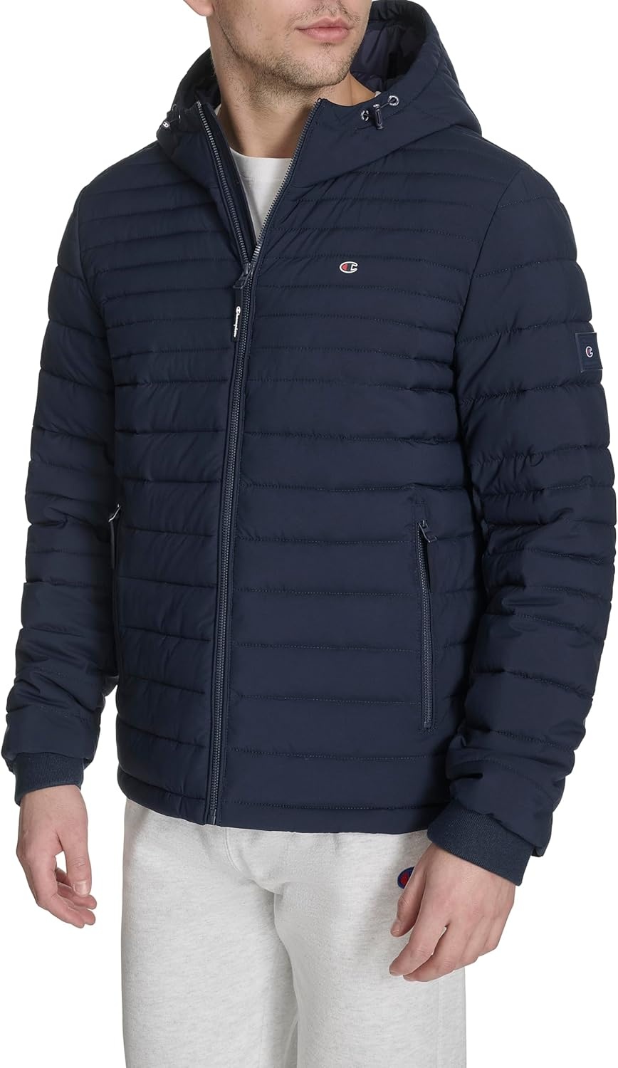 image:imageChampion Mens Lightweight Hooded Puffer JacketPeacoat