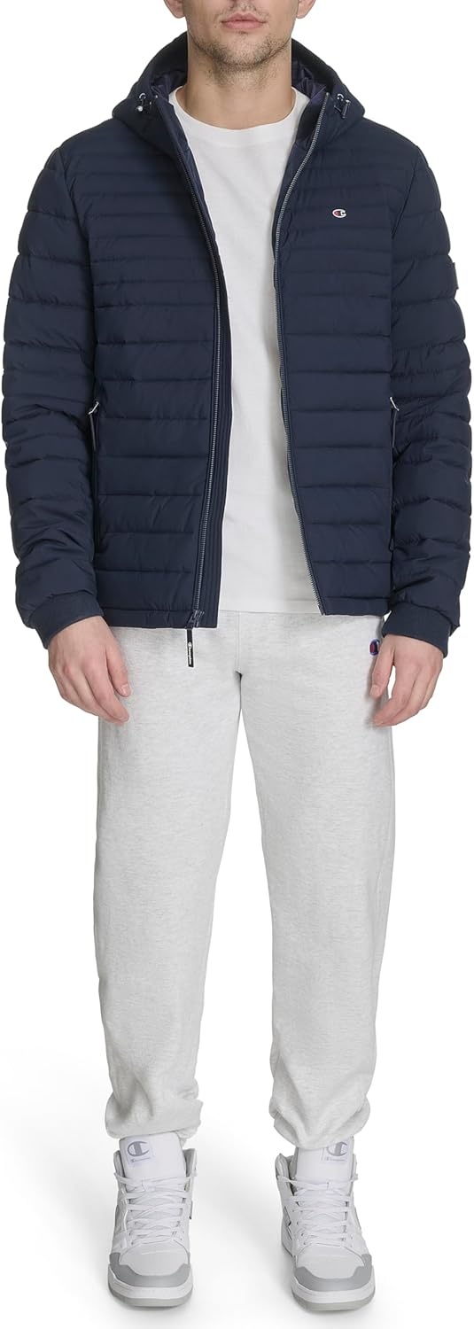 image:imageChampion Mens Lightweight Hooded Puffer JacketPeacoat