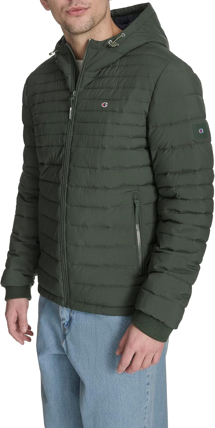 image:imageChampion Mens Lightweight Hooded Puffer JacketSpruce