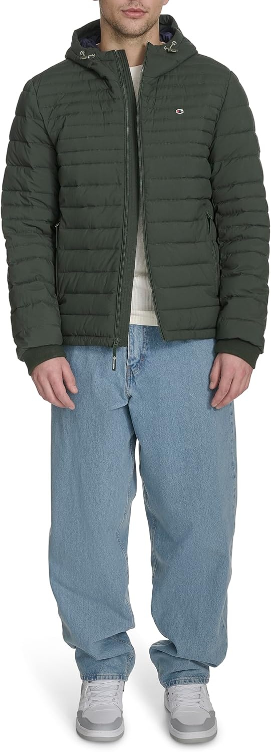 image:imageChampion Mens Lightweight Hooded Puffer JacketSpruce