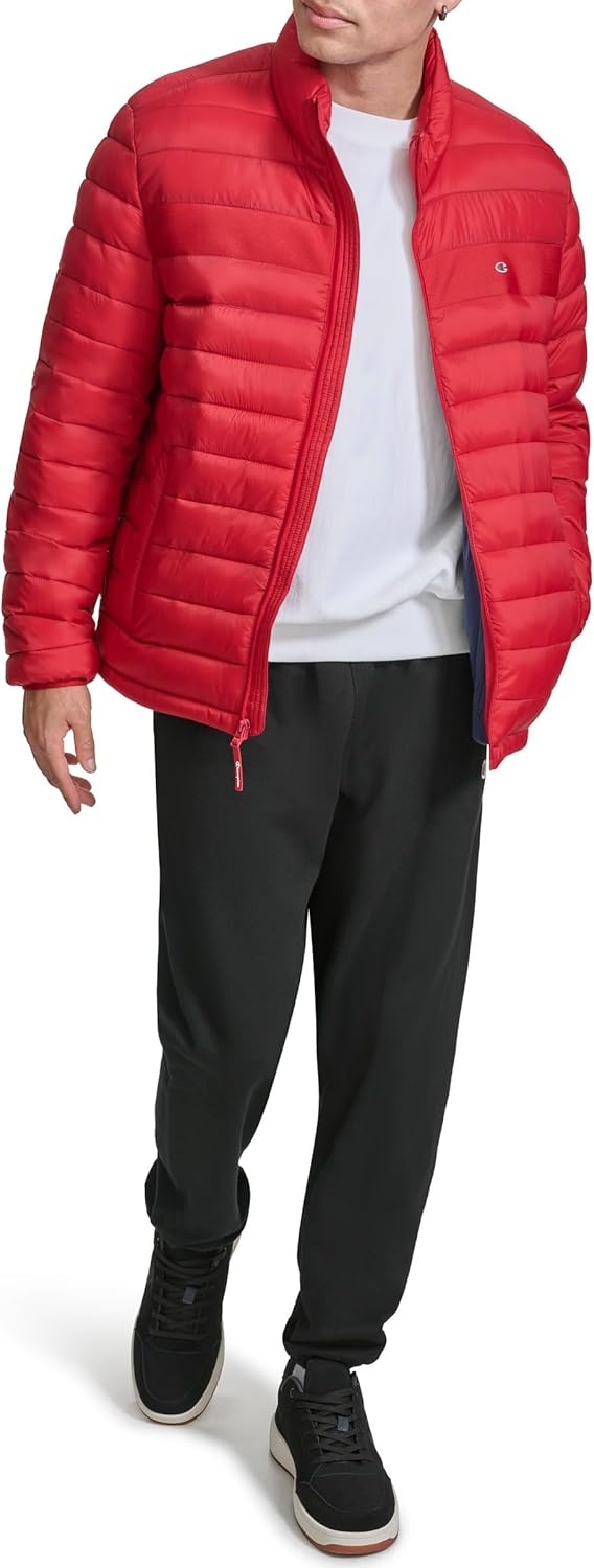 image:imageChampion Mens Lightweight Packable Puffer JacketChili Pepper