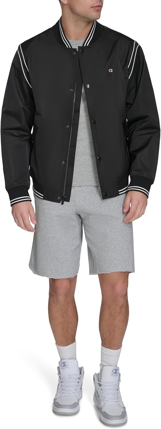 image:imageChampion Mens Lightweight Varsity Bomber JacketBlack