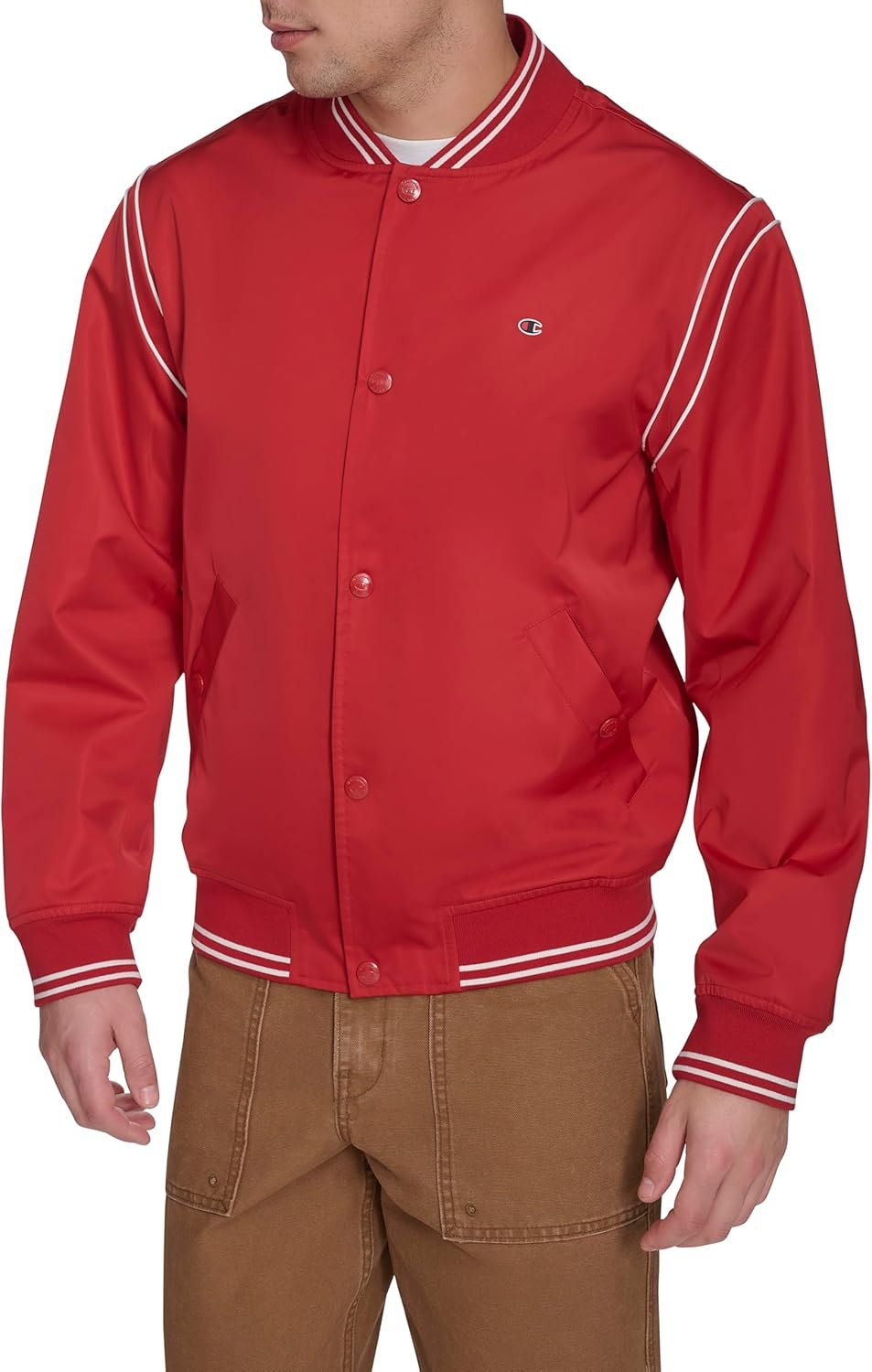 image:imageChampion Mens Lightweight Varsity Bomber JacketChili Pepper