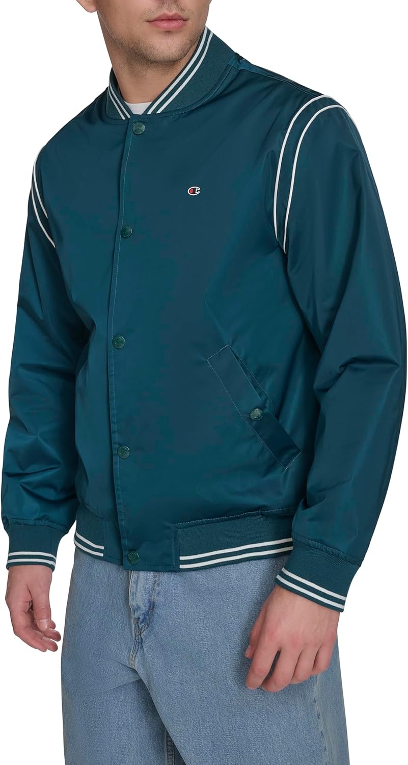 image:imageChampion Mens Lightweight Varsity Bomber JacketDeep Teal