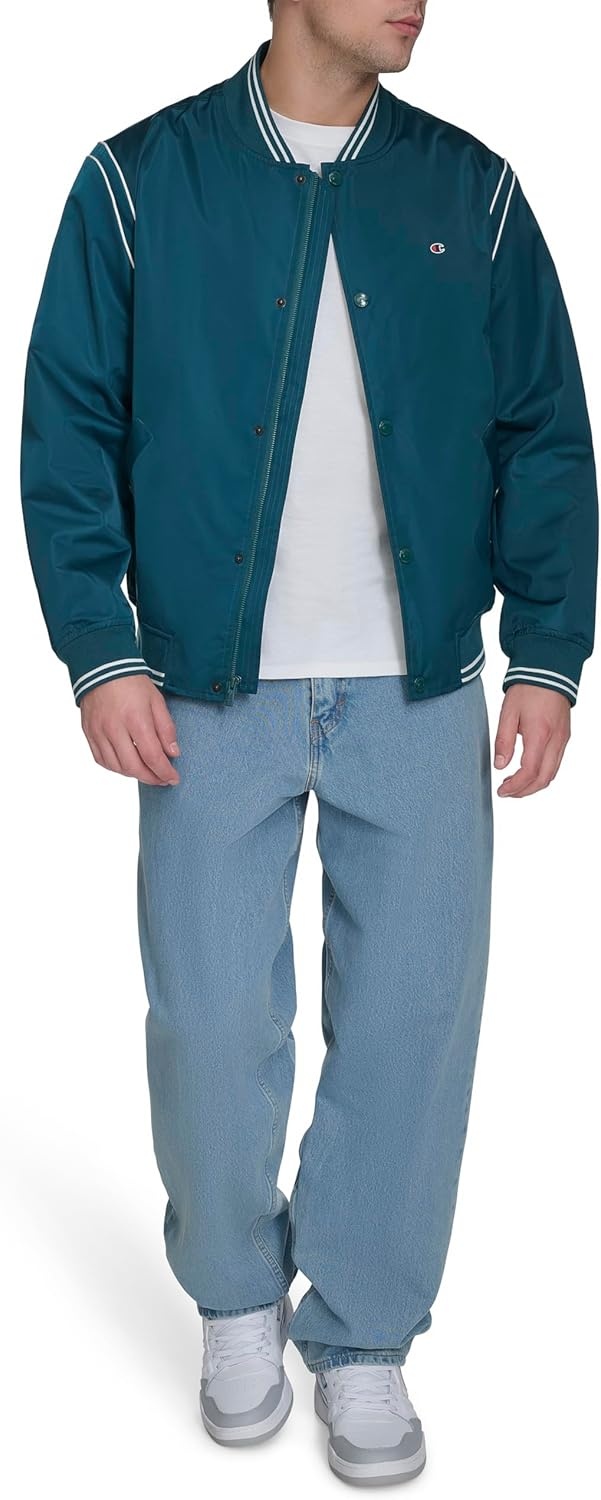 image:imageChampion Mens Lightweight Varsity Bomber JacketDeep Teal