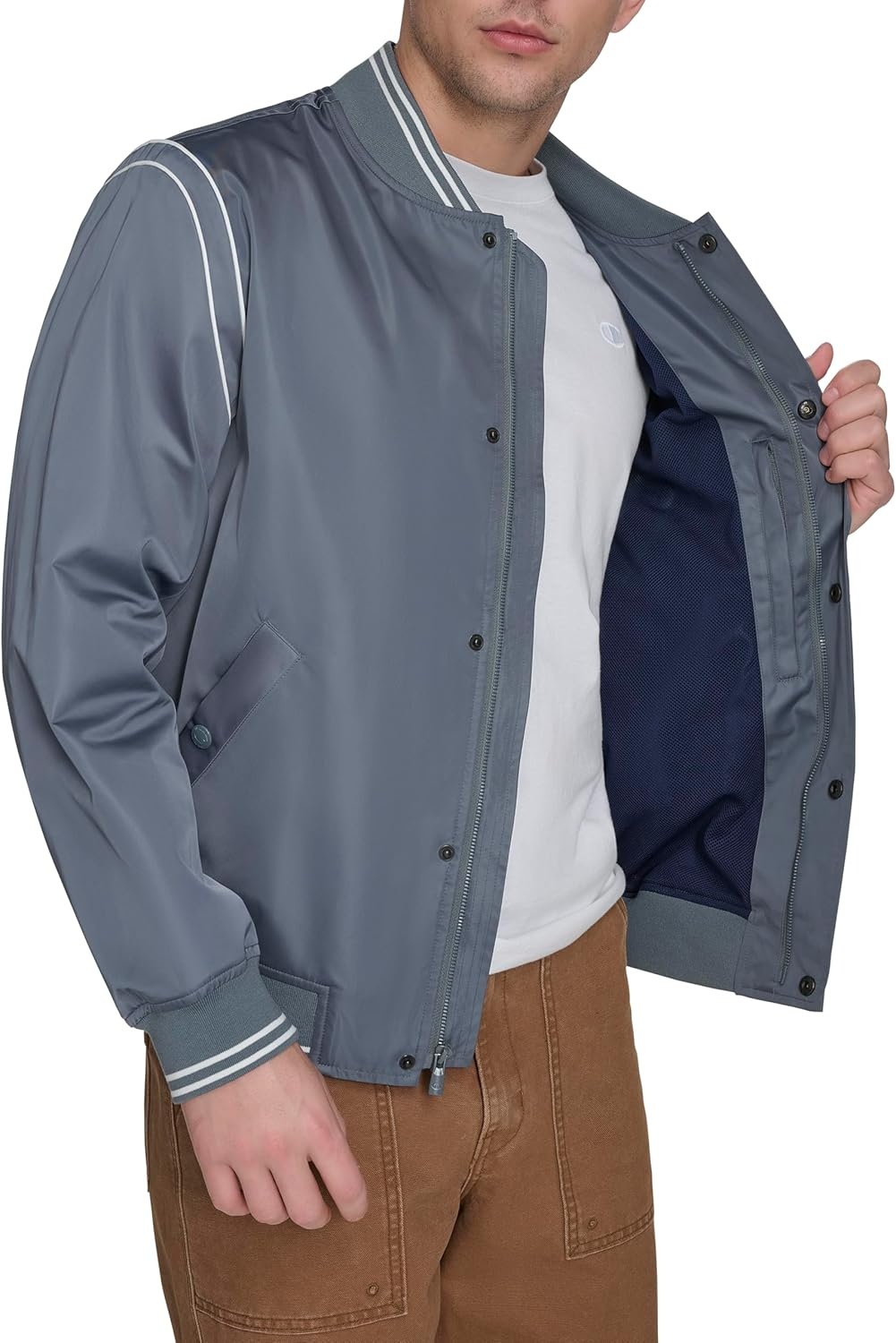image:imageChampion Mens Lightweight Varsity Bomber JacketStormy Weather