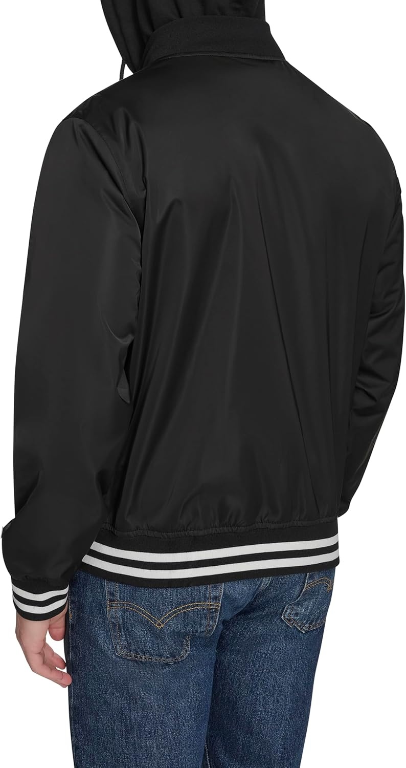 image:imageChampion Mens Lightweight Varsity Jacket With Jersey HoodBlack