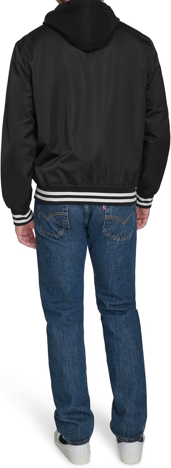 image:imageChampion Mens Lightweight Varsity Jacket With Jersey HoodBlack