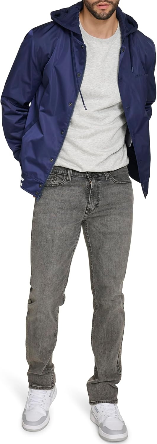 image:imageChampion Mens Lightweight Varsity Jacket With Jersey HoodPeacoat