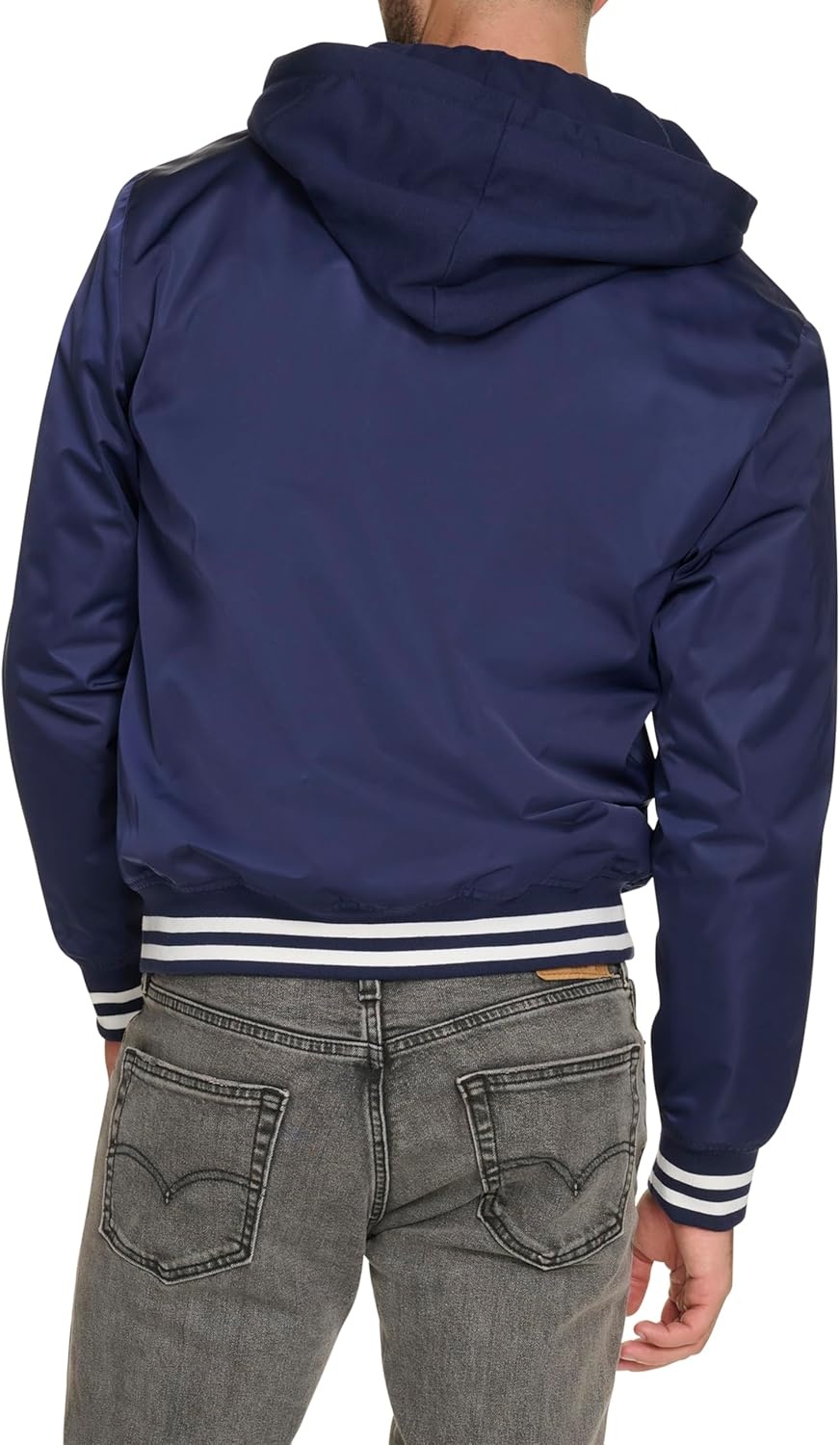 image:imageChampion Mens Lightweight Varsity Jacket With Jersey HoodPeacoat