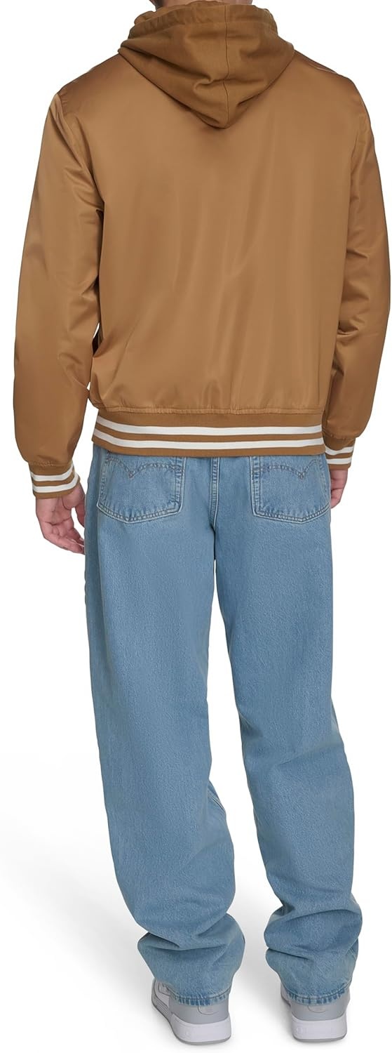 image:imageChampion Mens Lightweight Varsity Jacket With Jersey HoodTobacco
