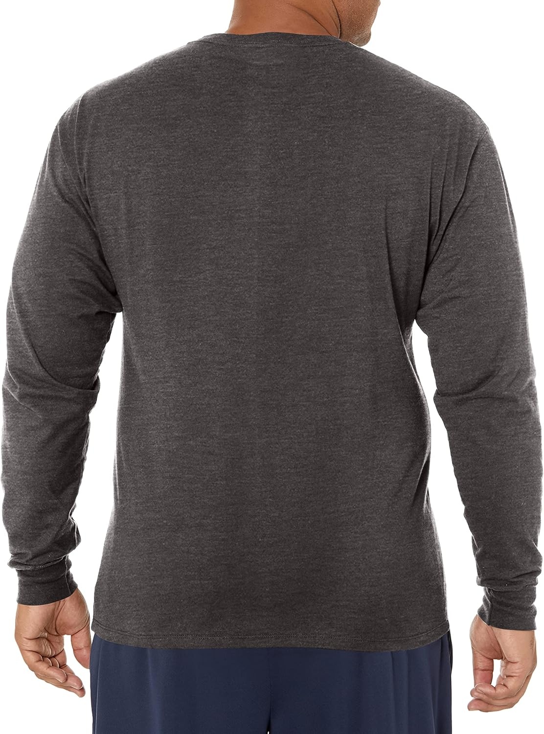 image:imageChampion Mens Long Sleeve Tshirt Classic Tshirt for Men Reg Or Big amp TallGranite Heather Small Script